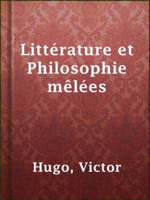 cover image of Littérature et Philosophie mêlées